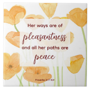 California Poppies Scripture Proverbs Bible Tile