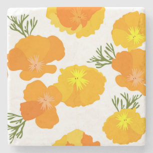 California Poppies Stone Coaster