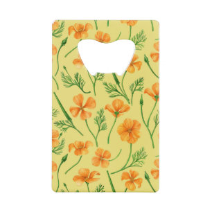 California poppies, summertime flowers, orange wil credit card bottle opener