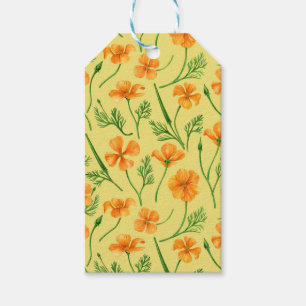 California poppies, summertime flowers, orange wil gift tags