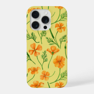 California poppies, summertime flowers, orange wil iPhone 15 pro case