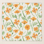 California poppies, summertime flowers, orange wil scarf<br><div class="desc">Hand-painted watercolor poppies in orange and green</div>