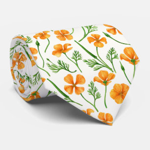 California poppies, summertime flowers, orange wil tie
