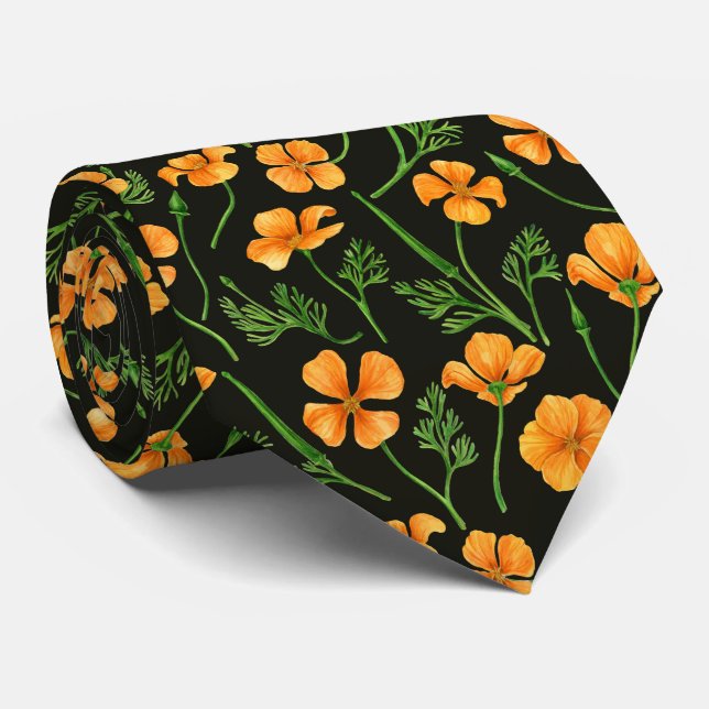 California poppies, summertime flowers, orange wil tie (Rolled)