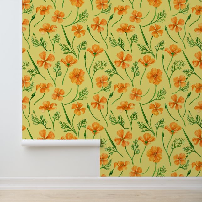 California poppies, summertime flowers, orange wil wallpaper (Application)