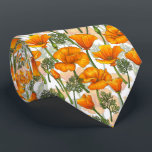 California poppies tie<br><div class="desc">Hand-drawn pattern with California poppies</div>