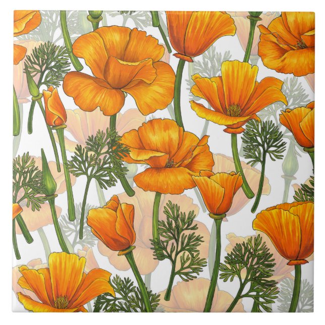 California poppies tile (Front)