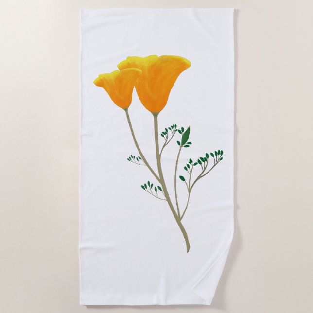 California Poppy Beach Towel (Front)