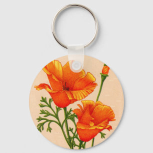 California poppy California poppies in orange Keychain