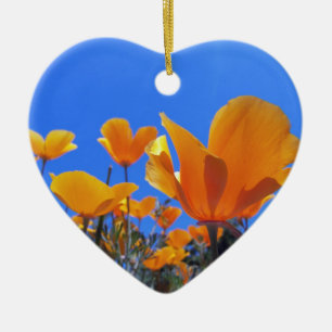 California Poppy Ceramic Ornament