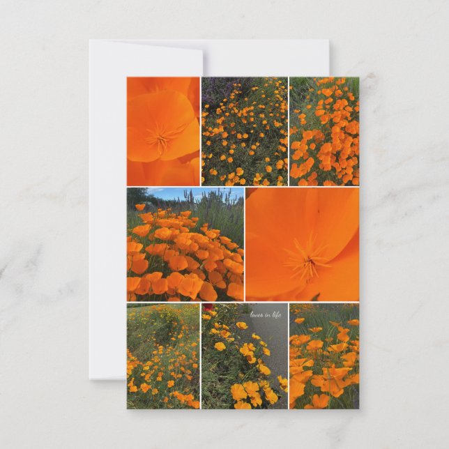 California Poppy Collage Card (Front)