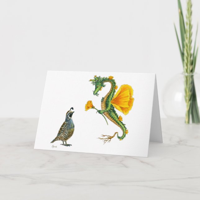 California Poppy Dragon card (Front)