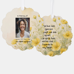 California Poppy Flower, Memorial Prayer Keepsake Ornament Card