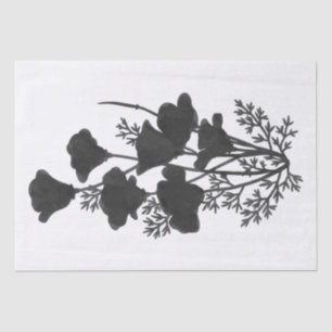 California Poppy Flower Silhouette U Pick Bg Colou Tissue Paper