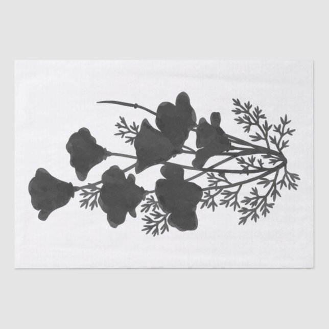 California Poppy Flower Silhouette U Pick Bg Colou Tissue Paper (Front)