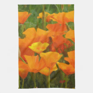 california poppy impasto kitchen towel