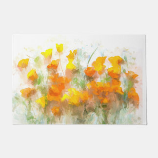 California Poppy Impressionistic Art Doormat