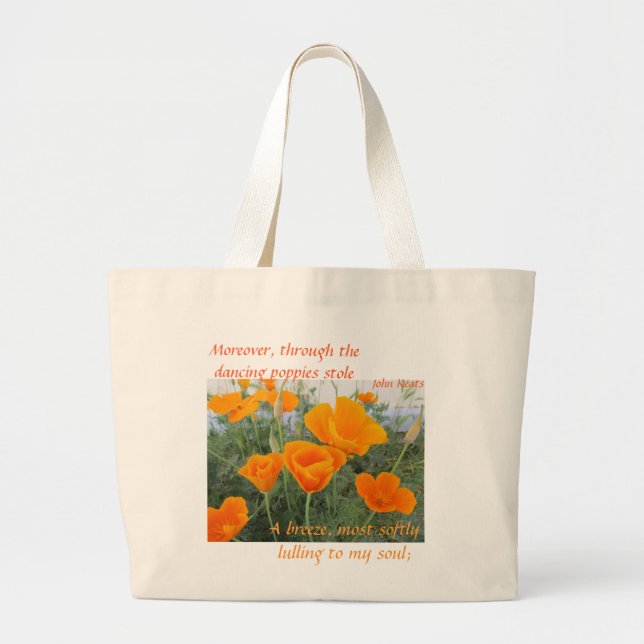 California Poppy Large Tote Bag (Front)