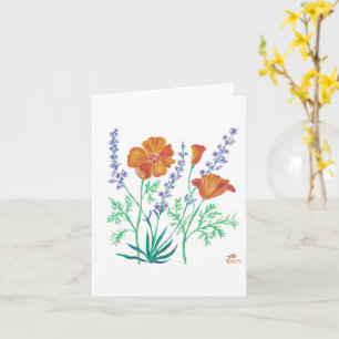 California poppy & lavender card