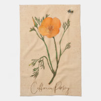 California Poppy Orange Botanical Wildflower