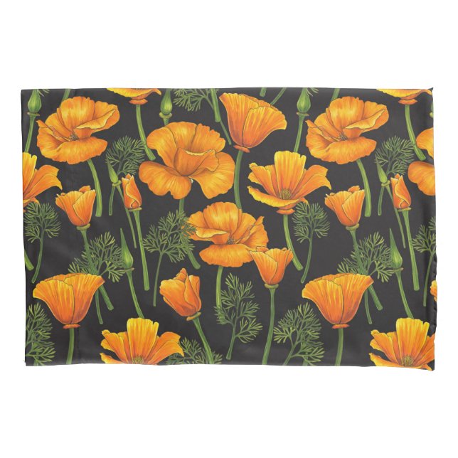 California poppy pillowcase (Front-Left)