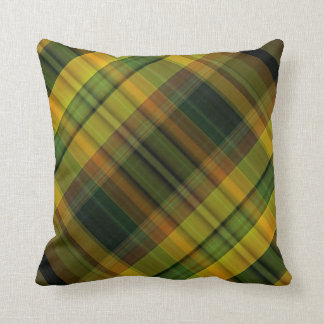California poppy plaid pattern throw pillow