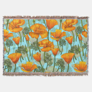 California poppy throw blanket
