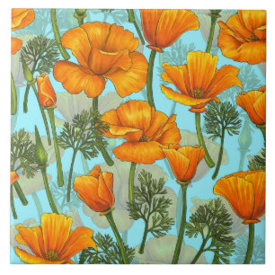 California poppy tile