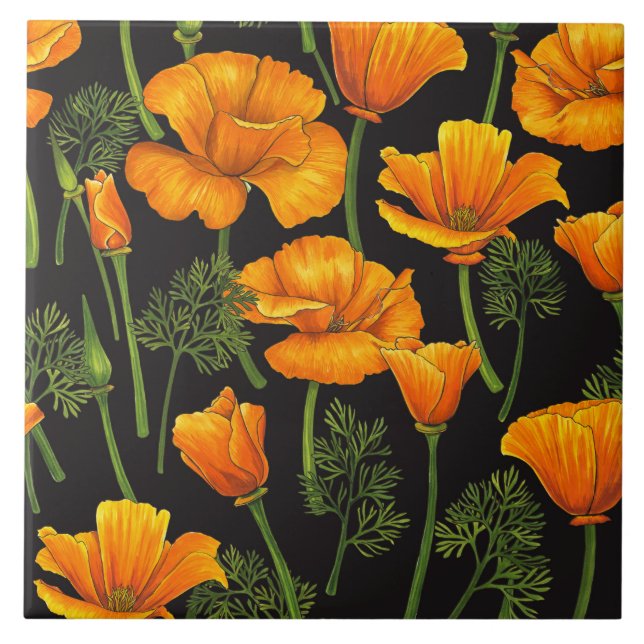 California poppy tile (Front)