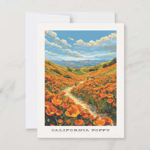 California Poppy US Travel Postcard