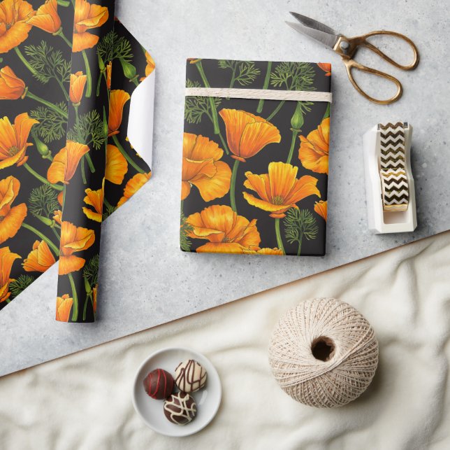 California poppy wrapping paper (Crafts)