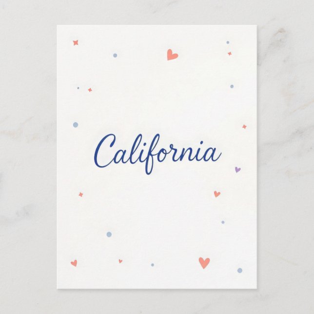 California Postcard – Bold Centred Typography (Front)