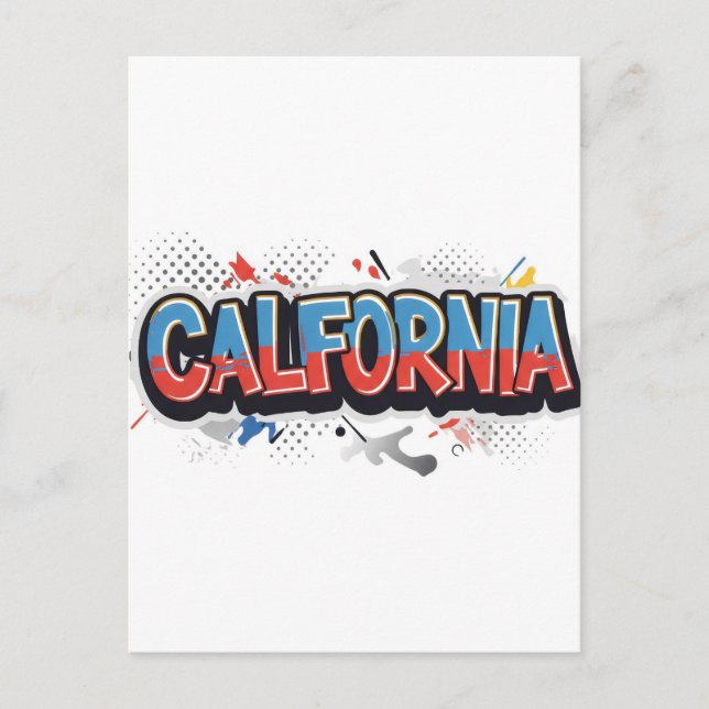 California Postcard – Trendy Text (Front)
