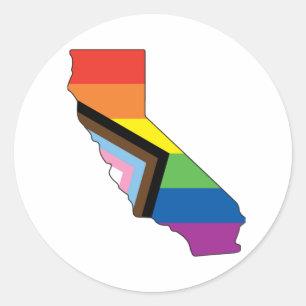 California Pride - Progress Flag Classic Round Sticker