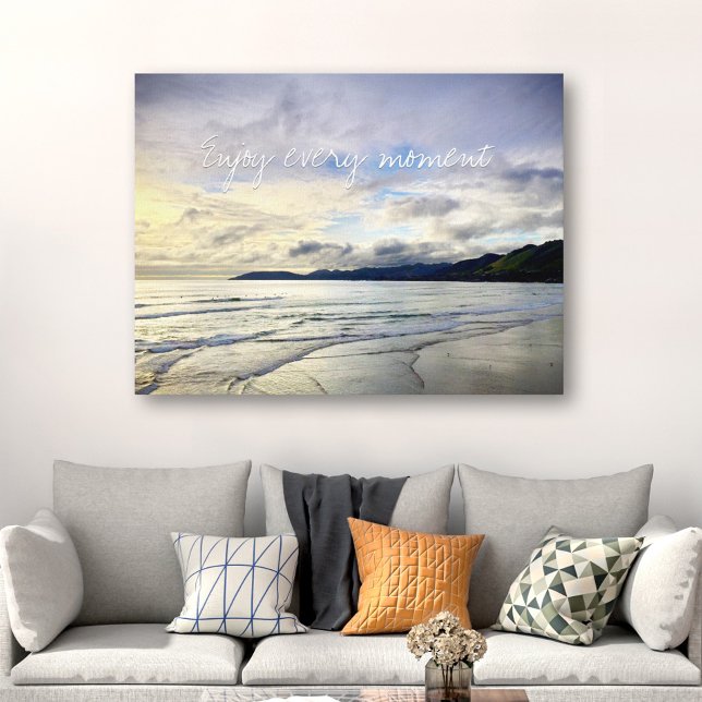 California Purple Sunset Photo Enjoy Every Moment Canvas Print (Creator Uploaded)