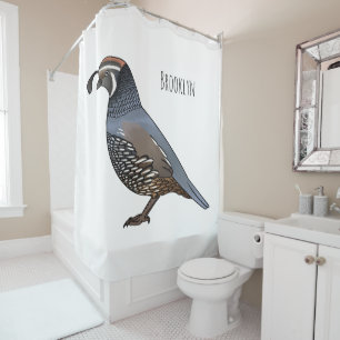 California quail bird cartoon illustration