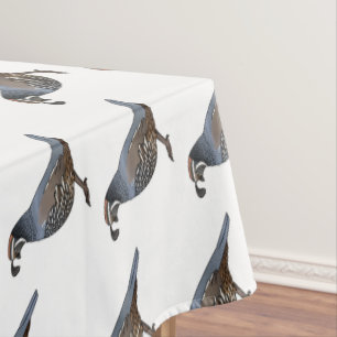 California quail bird cartoon illustration tablecloth