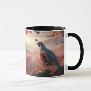 California Quail Birds Wildlife Nature Art Mug