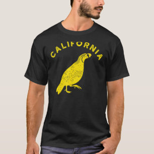 California Quail Sate Bird Golden Yellow Graphic T-Shirt
