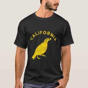 California Quail Sate Bird Golden Yellow Graphic T-Shirt