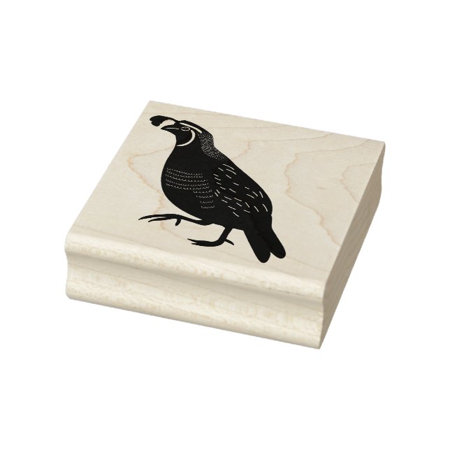 California Quail State Bird Illustration Rubber Stamp (Stamp)