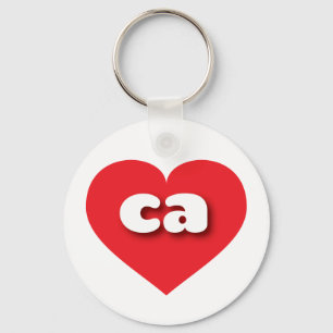 California red heart - I love ca Keychain