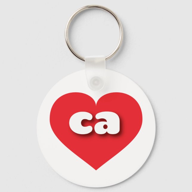 California red heart - I love ca Keychain (Front)