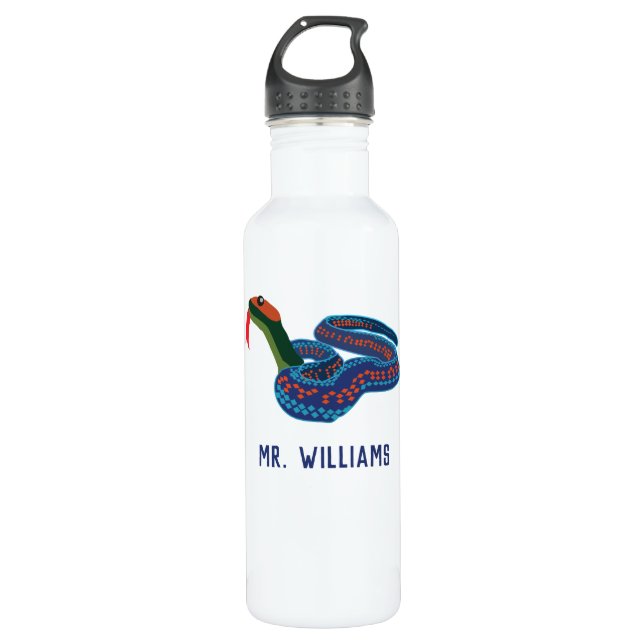 California Red Sided Garter Snake Personalized 710 Ml Water Bottle (Front)