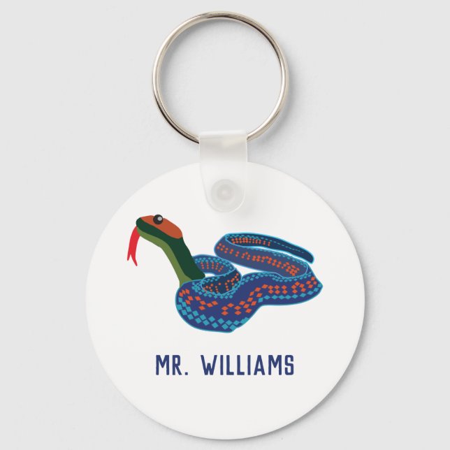 California Red Sided Garter Snake Personalized Keychain (Front)