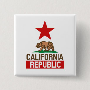 California Republic 2 Inch Square Button