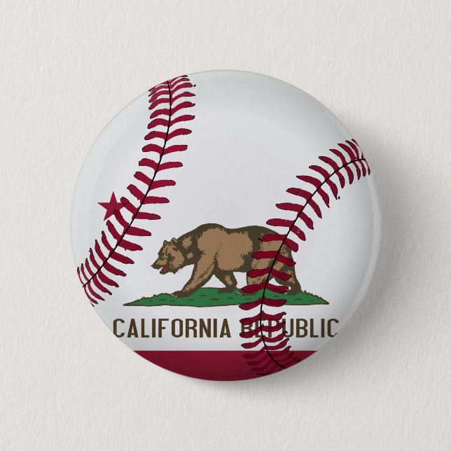 California Republic Baseball 2 Inch Round Button (Front)