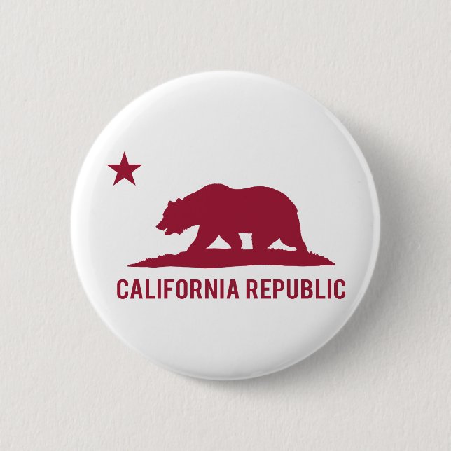 California Republic - Basic - Red 2 Inch Round Button (Front)