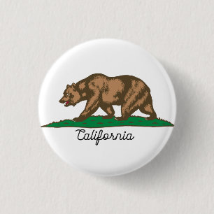 California Republic Bear 1 Inch Round Button