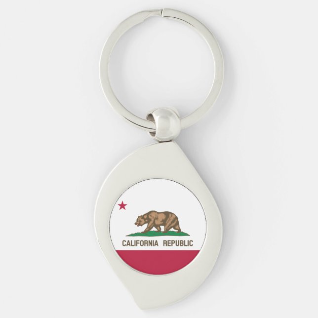 California Republic Bear Flag: Cali Golden State Keychain (Front)